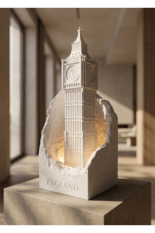 Dünya Mirasları Led Işıklı 3d Dekoratif Yapılar Koleksiyonu Big Ben Gri