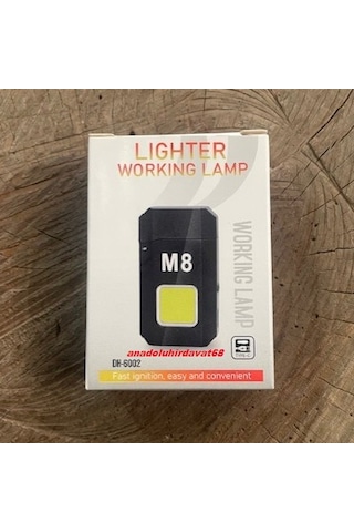 M8 Şarjlı Led Lamba Kamp Lambası Kamp Çakmak Mini Şarjlı Çakmak Fener Siyah