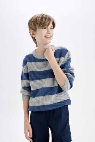 DeFacto Erkek Çocuk Bisiklet Yaka Çizgili Triko Kazak C8112A824CWGR228