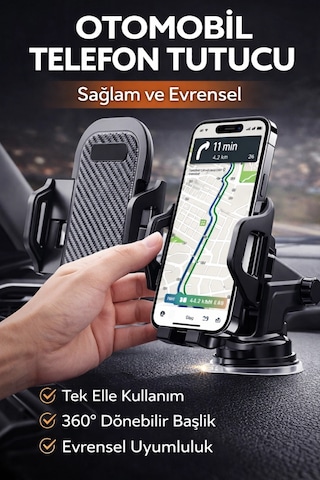 Platoon Pl-8621 Ayarlanabilir Vantuzlu Araç Telefon Tutucu 360 Dönebilir Universal Oto Telefon Tuta