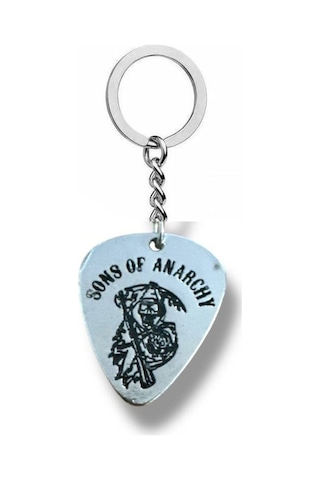 Sons Of Anarchy Dizi Temalı Pena Şeklinde Çift Taraflı Rock İşaretli Metal Anahtarlık