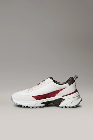 Calvin Klein Kadın Karışık Materyalli Kalın Tabanlı Sneaker - Beyaz Lily White/beluga