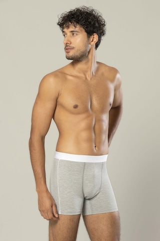 Erdem Gri Melanj Pamuk Elastan Uzun Boxer 1417 Gri Melanj
