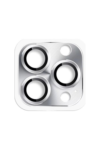 Mey İthalat Apple, Uyumlu iPhone 16 Pro Max Pers Alüminyum Kamera Lens - Gümüş