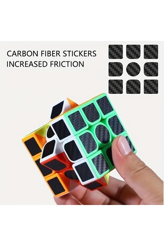 Turcoshop11 1 Adet Karbon Fiber 3x3x3 Profesyonel Hız Küpü Eğitici Zeka Oyuncak