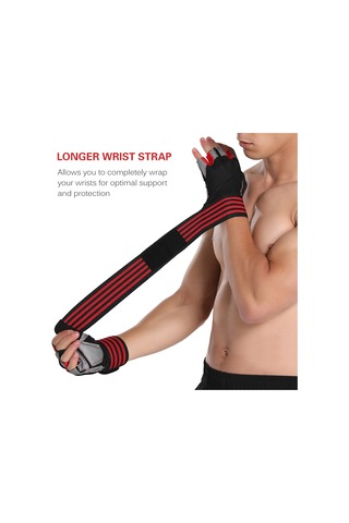 Yuntech01 Mavi Uzun Bilek Kordonlu Silikonlu Yarı Parmak Eldiven - Spor, Yürüyüş, Dağcılık, Yoga Ve Ağırlık Antrenmanı İçin Dayanıklı Ve Konforlu L Bedeni Mavi