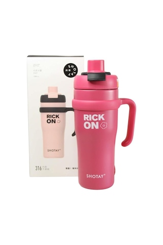 Shotay St-8919 Çift Kullanım Pipetli/rahat İçim Fuşya 1000ml Çelik Termos Diğer