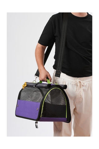 Brave Paws Perdeli Flybag Plastik Yırtılmaz Fileli Çanta Mor