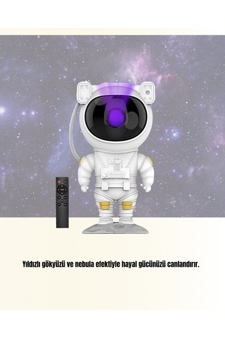 Bluetooth - 409 - Ve Dahili Ses Özellikli Astronot - Flzdgnkr - Projeksiyon Lambası