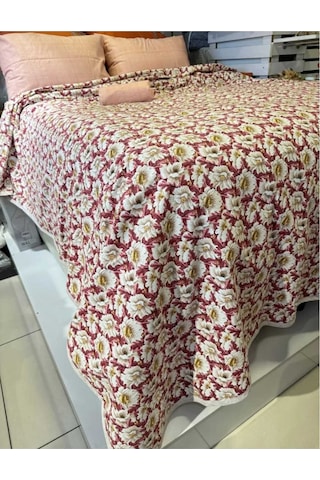 Çiçek Desenli Tek Kişilik Pike 160x240 Cm Zarif, Ferah Ve Konforlu Seçim Renkli