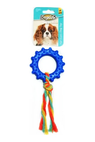 Doglife İpli Tırtıklı Halka 20 CM Küçük Irk ve Yavru Köpek Oyuncağı Çok Renkli