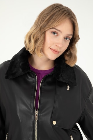 U.s. Polo Assn. Kadın Siyah Deri Mont-kaban 50297228-001 001sıyah