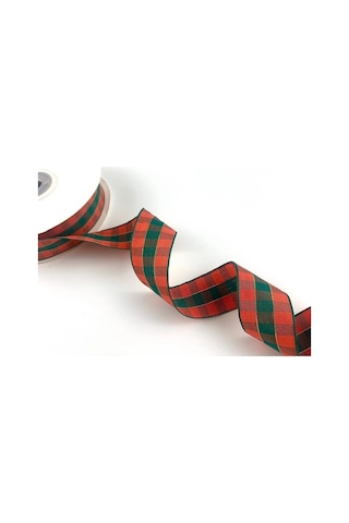 Yılbaşı Kurdelası Ekose 25 Mm 2.5cm 5 Metre