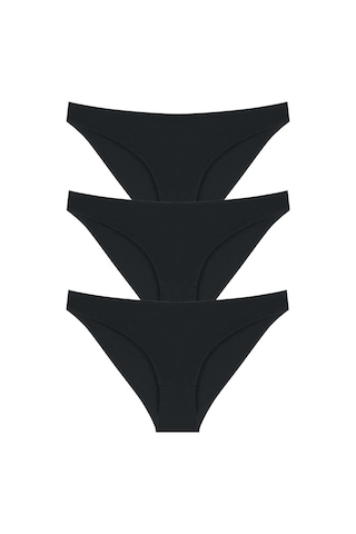 10010 Slip 3'lü Bikini Külot Paketi 10010-v2-siyah Siyah