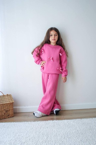 Jeliboomkidswear Kız Çoçuk Kurdele Detay 2 Li Takım Pembe