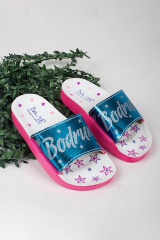 Kız Çocuk Minik Yıldız Temalı Bodrum Yazılı Terlik-5798-açık Mavi Açık Mavi