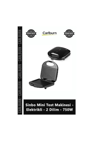Özel Üretim Kompakt Yapışmaz Plaka Pratik Sinbo Mini Tost Makinesi Elektrikli 2 Dilim 750w