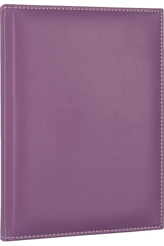 2K 2027 Yeni Yıl Deri Kapak Ajanda Defter Tarihli Çizgili 17x24 CM - Lila
