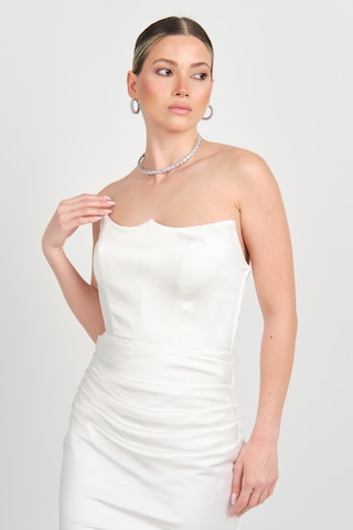 Carmen Kadın Straplez Maxi Boy Abiye Elbise 58565 Beyaz Beyaz