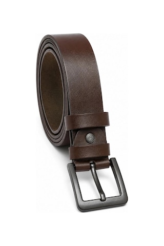 Ertaş Trend Store Erkek Hakiki Deri 4.5 CM Kot ve Kumaş Pantolon Kemeri Metal Tokalı Kahverengi Çok Renkli
