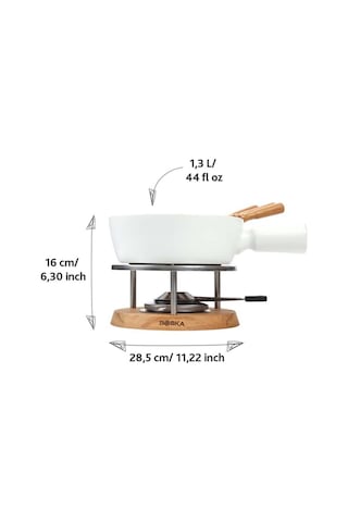 Büyük Fondü Seti, Fondue Set Bianco, 4 Kişilik Peynir Fondüsü Çok Renkli