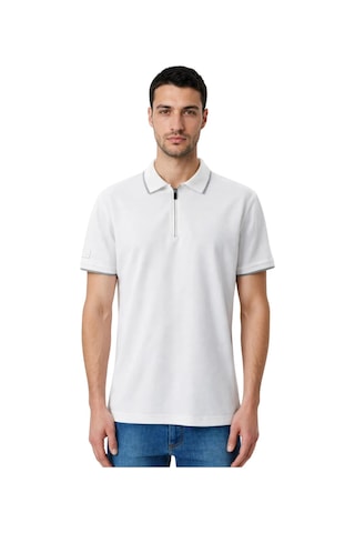 Arma Ar-ma Erkek Polo Yaka Tişört Baskisiz Basic Yaka Fermuarli Örme Kumaş Regular Fit %100 Pamuk 30/1 Çift Toplama Penye Pike Y31374356502 Beyaz-b1