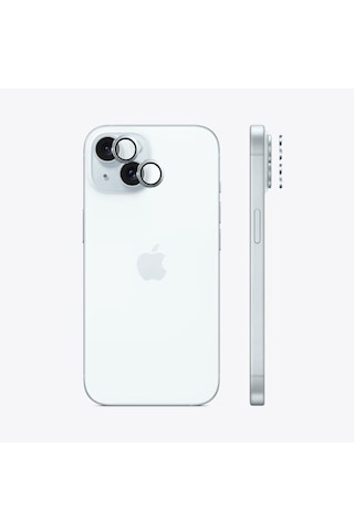 Safeus Safir Temperli Kamera Lens Koruyucu Apple Uyumlu iPhone 15 Plus Ve İle Mavi