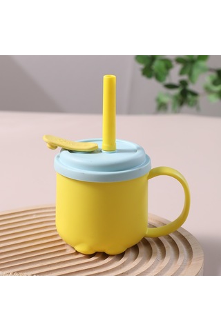 Aurora Saplıçocuk Su Bardağı, Silikonısıyalımıkap, Düzmeye Ve Sızdırmaz Sarı