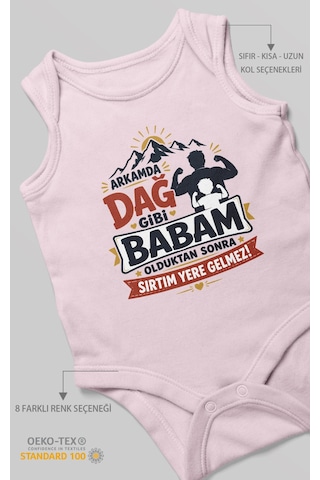 Morivokids Babaya Özel Sıfır Kollu Bebek Zıbını %100 Pamuk Zbn209-sk Bebe Pembe