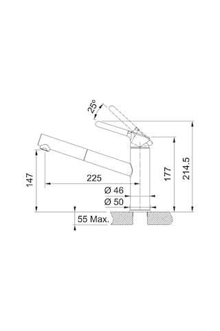 Franke Orbit Doccia Nero Mutfak Bataryası 115.0623.057