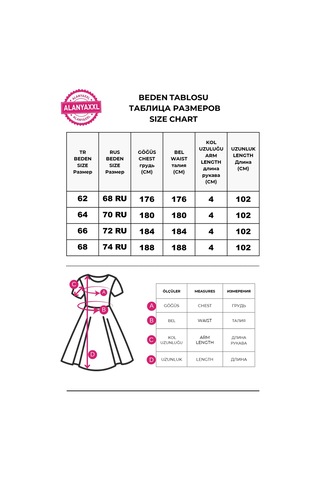 Büyük Beden Bisiklet Yaka Çiçek Desenli Kısa Kollu Kadın Elbise Turuncu