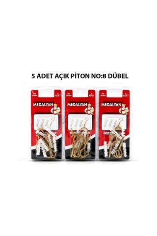 Medalyan Dl-27 Açık Piton Dübelli - 20x80 Mm 5 Adet- 12'li Paket
