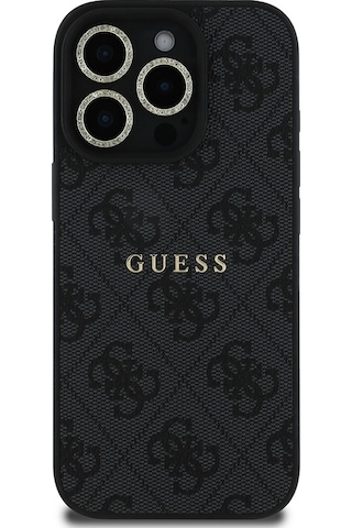 Apple iPhone 16 Pro Max Uyumlu Guess Lisanslı 3in1 Aksesuar Seti Kılıf + Ekran Ve Lens Koruyucu Siyah