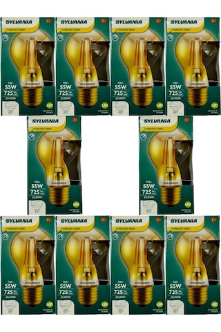 Sylvania 7w 2500k Sarı Işık E27 Duylu Rustik Led Ampul 10 Adet