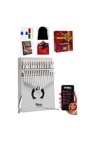 Midex Klx-550 Beyaz Renk Gerçek Ağaç Kalimba 17 Tuşlu Full Set