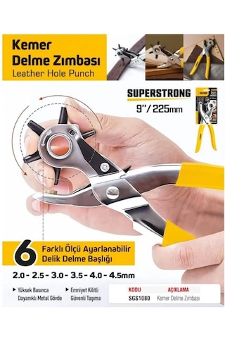 Sgs 1080 Kemer Delme Zımbası Kemer Delici Kemer Delme Pensesi 6 F