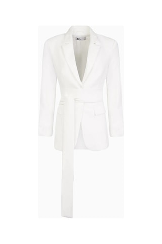 Because Of Alice Classic Blazer With Belt Klasik Blazer Kadın Ceket Beyaz