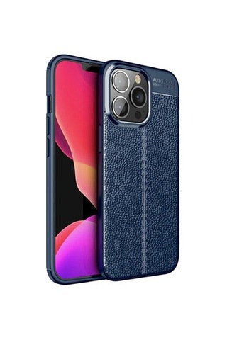 Apple Uyumlu iPhone 13 Pro Kılıf Deri Silikon Yüzeyli Yüksek Kaliteli Silikondan Üretilmiş Premium Silikon Kapak Ryc/niss Lacivert