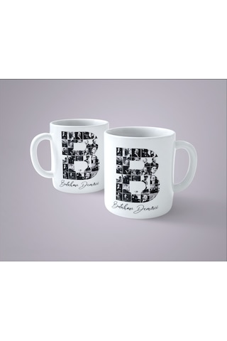 Kişiye Özel İsimli Atatürk Resimleri İle Bezenmiş B Harfi Baskılı Kupa Bardak