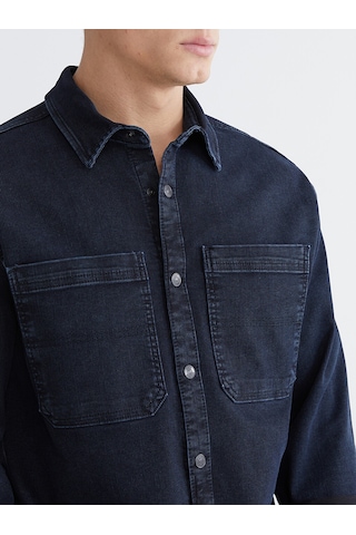 Lcw Jeans İndigo Rahat Kalıp Erkek Jean Gömlek
