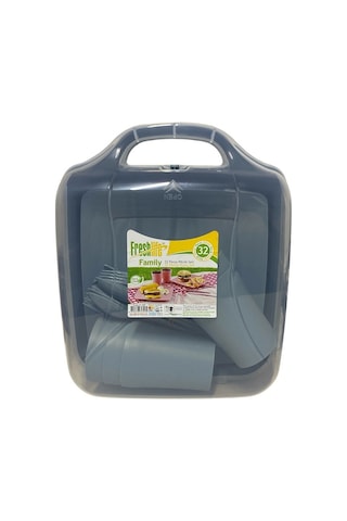 32 Parça 6 Kişilik Piknik Seti 5434 Pembe