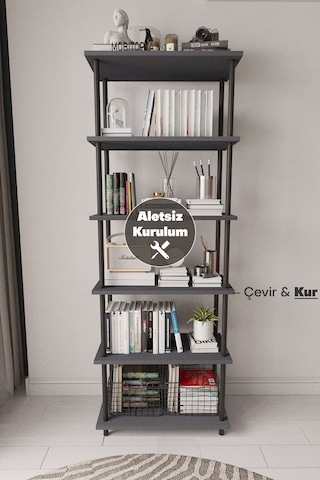 Çevir Kur 65 Cm Antrasit Kitaplık Antrasit