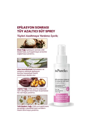 Epilasyon Sonrası Tüy Azaltıcı & Tüy Süt Sprey Rahatlatıcı Hassas Bakım 100 Ml