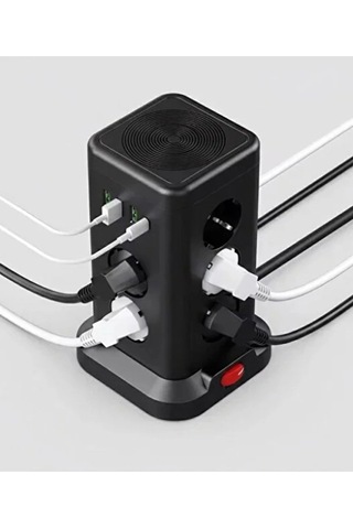 Wp711 Akım Korumalı Priz Kablosuz Şarj İstasyonu 11x Soket 3x Usb 1xtype-c Kablolu Grup Priz Belirtilmemiş