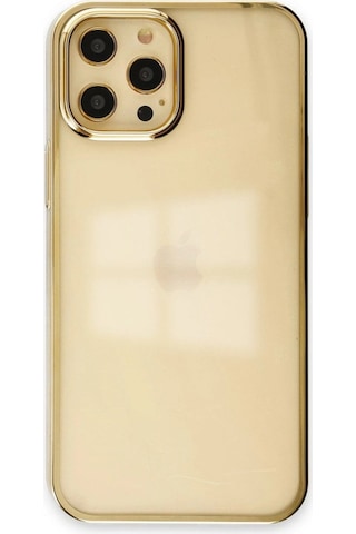 Apple iPhone Uyumlu 12 Pro Max Kılıf Element Silikon - Gold Çok Renkli
