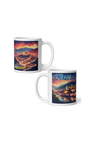 Kosova Kupa Bardak 2 Adet Seyahat Hatıra Kosovo Mug