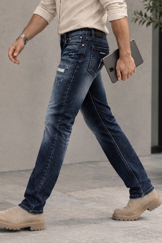 Cedy Denim Cedy Denım Özel Yıkama Yırtık Detaylı Slim Fit Dar Paça Likralı Kot Pantolon Premium Tasarım Esnek Jean Ct1215-lacivert Lacıvert