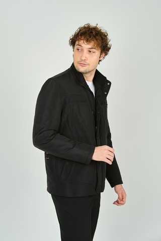 Lucas Erkek Fermuar Ve Çıtçıt Kapamalı Hakim Yaka Kaban 4785 Siyah Siyah