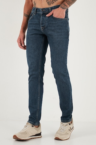 Buratti Pamuklu Slim Fit Normal Bel Dar Paça Jeans Erkek Kot Pantolon 1124C04Napoli Lacivert