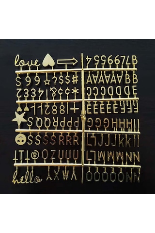 Gold Harf Seti, 121 Harf Karakterli Yazı Panosu İçin